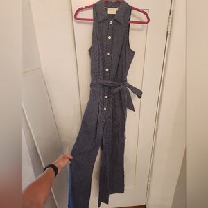 Maeve by Anthropologie Jumpsuit Blue and White Stripes Size 2